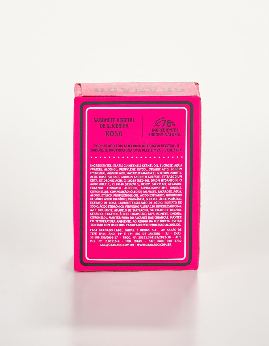 Sabonete em Barra de Glicerina Granado Rosa 90g